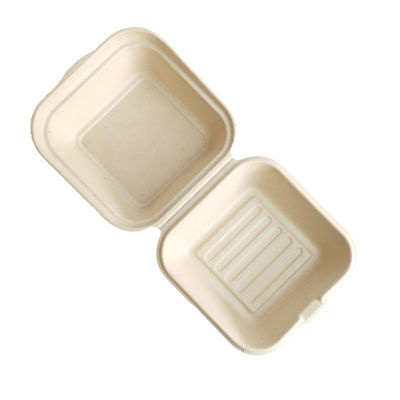 Cajas para llevar de la hamburguesa de la Virgen 21g de la cubierta de la caja del bagazo disponible de la caña de azúcar