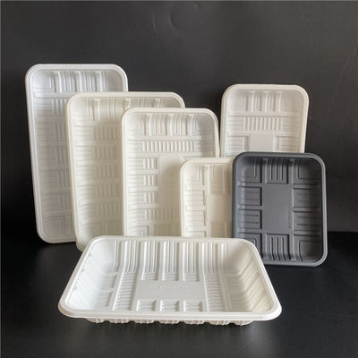 Comida congelada Tray Container de la carne del vajilla lacrable biodegradable de la maicena 150m m