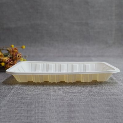 Comida congelada Tray Container de la carne del vajilla lacrable biodegradable de la maicena 150m m