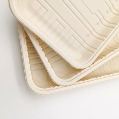 Comida congelada Tray Container de la carne del vajilla lacrable biodegradable de la maicena 150m m