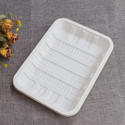 Comida congelada Tray Container de la carne del vajilla lacrable biodegradable de la maicena 150m m