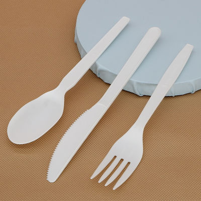 cucharas biodegradables del vajilla 150m m de la maicena de los 6In Eco y platos y cubiertos de abastecimiento del cuchillo de las bifurcaciones