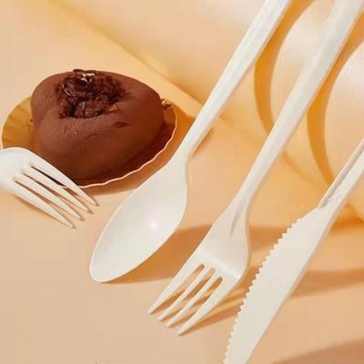 cucharas biodegradables del vajilla 150m m de la maicena de los 6In Eco y platos y cubiertos de abastecimiento del cuchillo de las bifurcaciones
