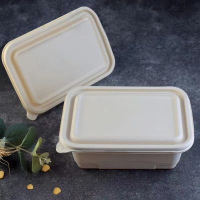 Caja de empaquetado abonable disponible de los alimentos de preparación rápida de la fiambrera de la comida de la maicena 500 600ML