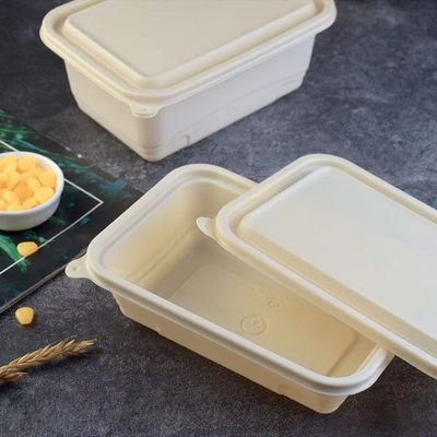 Caja de empaquetado abonable disponible de los alimentos de preparación rápida de la fiambrera de la comida de la maicena 500 600ML