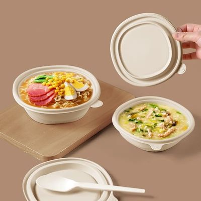 800ml 1050ml biodegradables sacan el cuenco de fruta de la maicena de los envases con la tapa