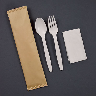 el vajilla biodegradable de la maicena 6inch envolvió individualmente el sistema disponible de los cubiertos