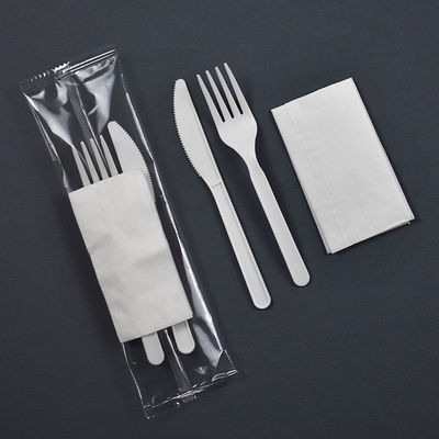 el vajilla biodegradable de la maicena 6inch envolvió individualmente el sistema disponible de los cubiertos