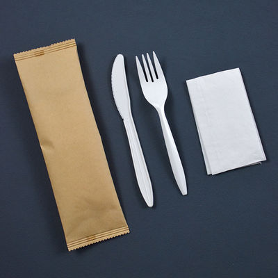 el vajilla biodegradable de la maicena 6inch envolvió individualmente el sistema disponible de los cubiertos