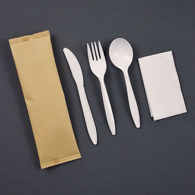 el vajilla biodegradable de la maicena 6inch envolvió individualmente el sistema disponible de los cubiertos