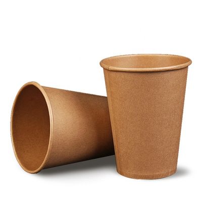 Las tazas de papel disponibles biodegradables Kraft de 8 onzas empapelan las tazas de café de un sólo recinto