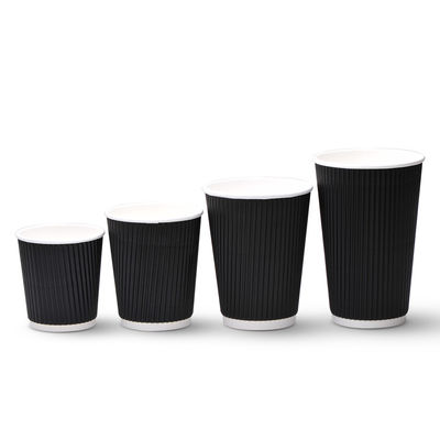el artículo robusto del PLA 400ml acanaló las tazas de papel de la ondulación 12oz con las tapas