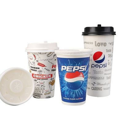 las tazas de papel disponibles de la cola del PLA de 22oz 640ml PE empapelan las tazas frías 300gsm de la bebida