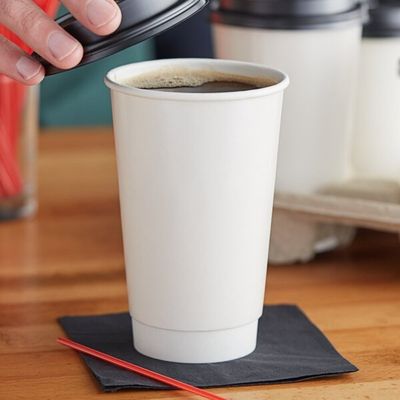 taza no reutilizable disponible de papel de capa doble de la taza de café del Libro Blanco de 16oz 500cc