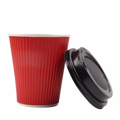 tazas frías disponibles de la bebida del papel de empapelar de la ondulación de Boba de la burbuja 280gsm con las tapas